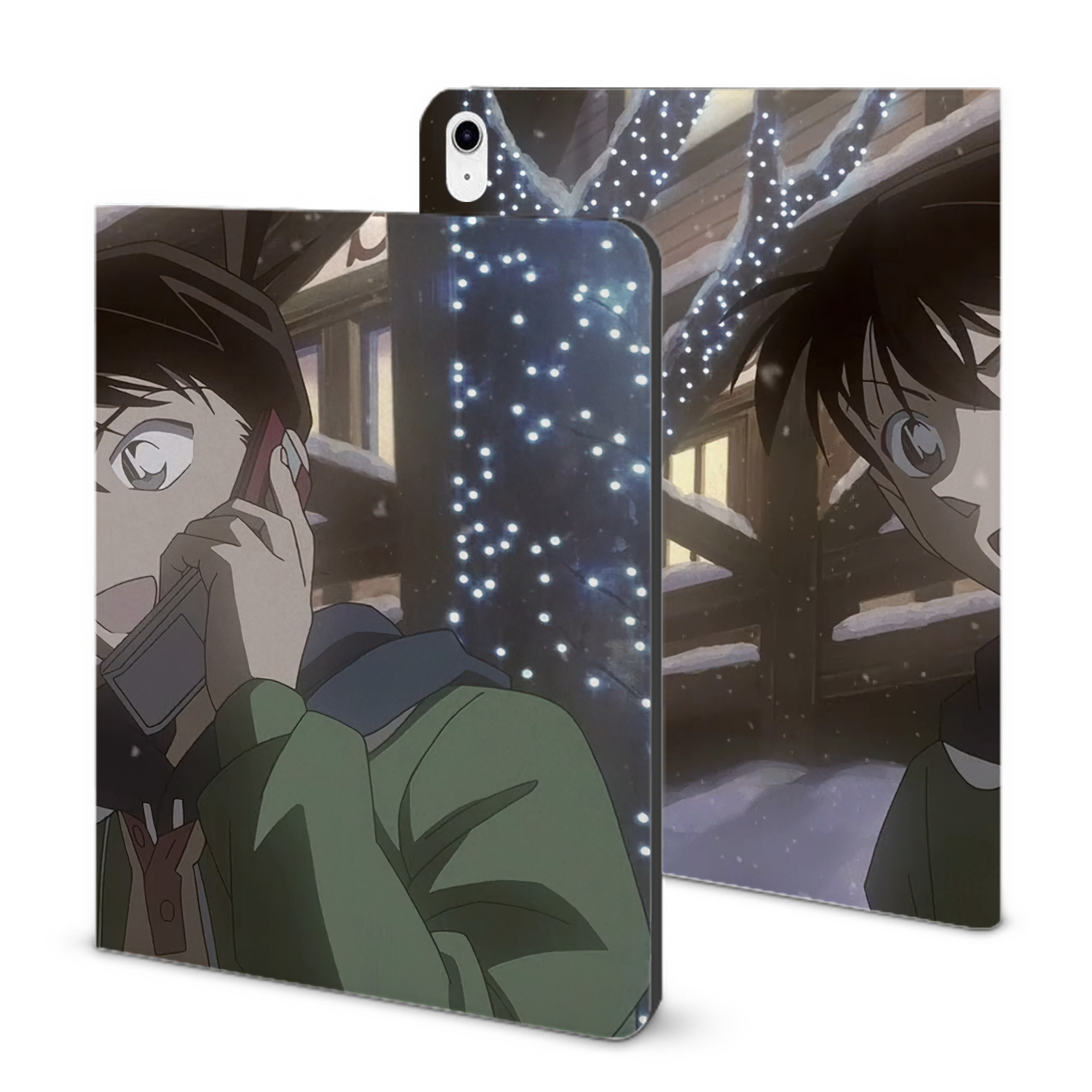 （画像用） 名探偵コナン Detective Conan IPad ケース ブック型 PUレザー TPU 耐衝撃 軽量 薄型 ペン収納なし 全面保護 IPad 各モデル対応